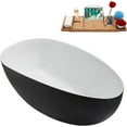 thumbnail image 3 of 59" Streamline N1682WH Matte Black Soaking Freestanding Tub and Tray With Internal Drain in Glossy White, 3 of 7