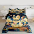 thumbnail image 2 of Homewish Boho Bohemain Style Bedding Comforter Set,Retro Cat Kitten Twin Comforter Sets,Beige Blue Bedding Set For Girl,Microfiber Bedroom Decor Reversible,2 Pieces, 2 of 8