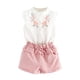 thumbnail image 1 of Conjunto de ropa de verano ShuxiuWang para niñas y niños camiseta bordada sin mangas y pantalones cortos, 1 of 2