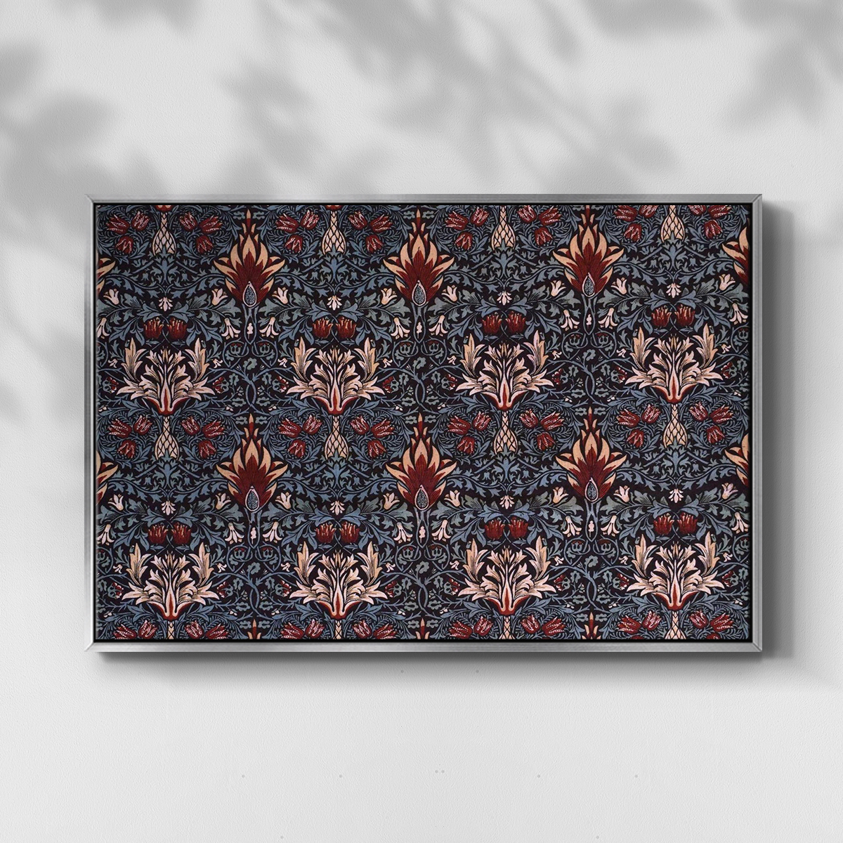 Vintage Abstract Print-LVII Framed in Silver Wood Gallery Wrapped Canvas 17 in. x 25 in.