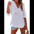 thumbnail image 2 of Sudadera con Capucha para Mujer, de Larga, Cuello en V y Bolsillos, para Playa S, 2 of 8