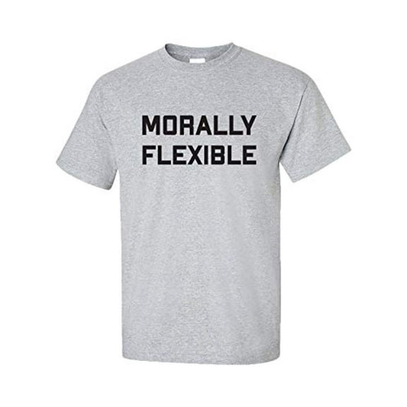Funny Morally Flexible Adult Unisex Short Sleeve T-Shirt-Sports Grey-Small