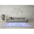 thumbnail image 3 of Ahgly Company Machine Washable Indoor Square Oriental Blue Traditional Area Rugs, 4' Square, 3 of 4