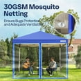 thumbnail image 5 of SPECSTAR 8'x 8' Easy Pop-Up Canopy with Mesh Netting, Instant Outdoor Screened tent with Mosquito Netting, 2 Zipper Doors and Roller Bag for Yard Camping Picnic Party Events, Blue, 5 of 9