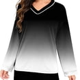 thumbnail image 7 of Womens Pajama Sets 2 Piece Lounge Sets for Women Fashion Graphic V Neck Long Sleeve Top and Elastic Waist Pants (XL, Black), 7 of 7