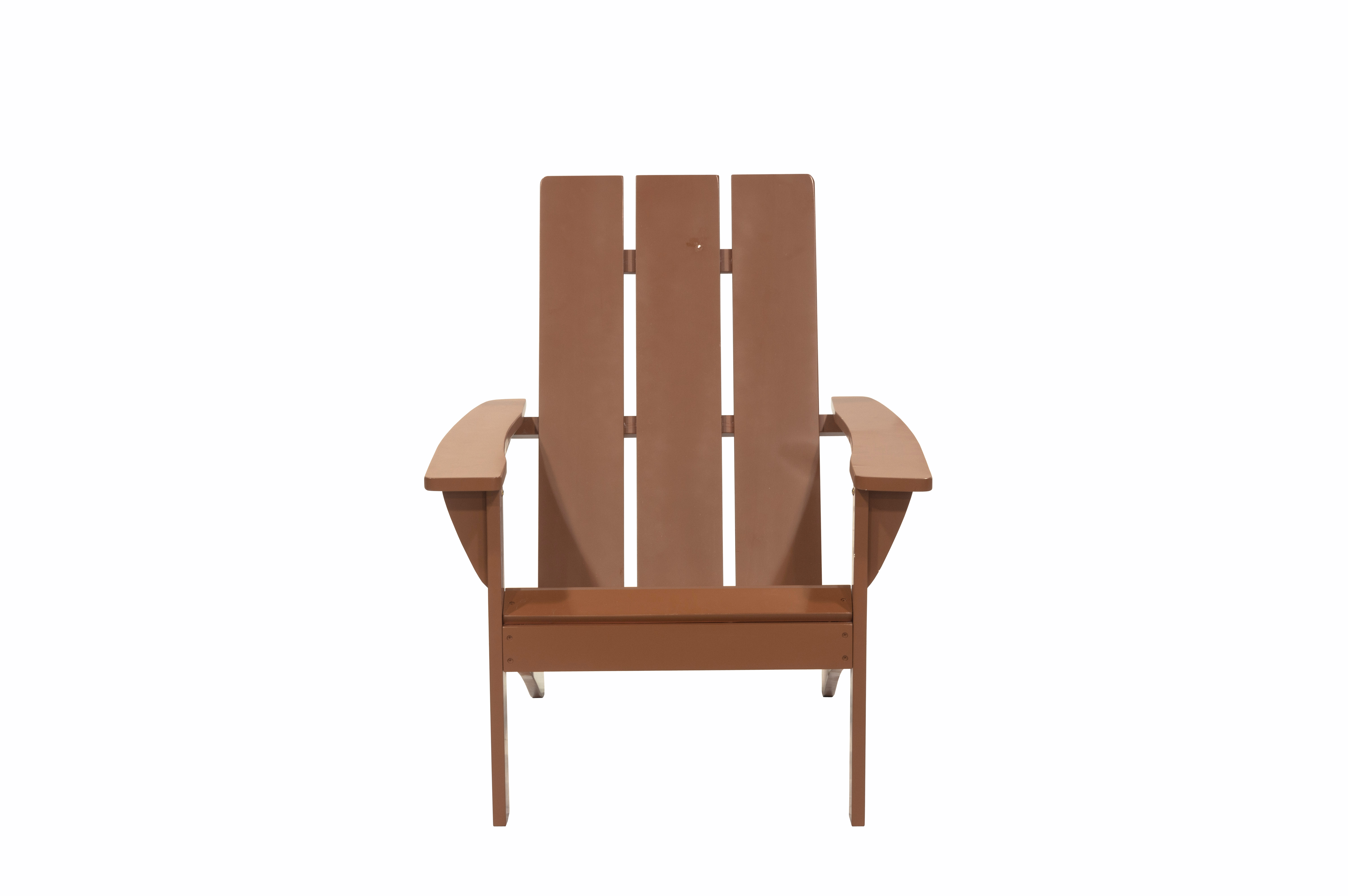 Outdoor Patio Garden Furniture 3-Piece Wood Adirondack Chair Set, Weather Resistant Finish,2 Adirondack Chairs and 1 Side Table-Brown