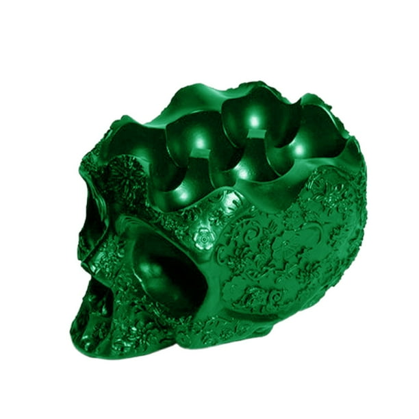Divertido contenedor de huevos de resina con forma de calavera gótica para la cocina, dispensador de huevos con forma de calavera, adorno de mesa para el hogar.