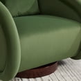 thumbnail image 2 of Lunale Swivel Accent Barrel Chair with Plush Pillow, 360 Degree Modern Pumpkin-Shaped Armchair for Living Room, Green Velvet, 2 of 5