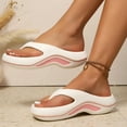 thumbnail image 4 of Modstep Women's Arch Support Flip Flops Plantar Fasciitis Orthopedic Thong Sandals Summer Beach Slippers Casual Shower Shoes Size 6 White, 4 of 7