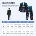 thumbnail image 3 of KLL Punk Style Blue Haired Skull Sleepwear Mens Flannel Pajamas,Long Cotton Pj Set, 3 of 7