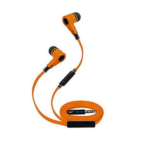 Super High Clarity 3.5mm Stereo Earbuds/ Headphone Compatible with Xperia 10 Plus, Xperia 10, L3, Alcatel 3L, 3 (2019), 1s, 1x (2019) (Orange) - w/ Mic & Volume Control + MND