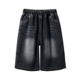 thumbnail image 5 of Mnyotv high waisted baggy shorts for boys casual Wide Leg Jean Shorts with pockets kids retro denim jorts, 5 of 5