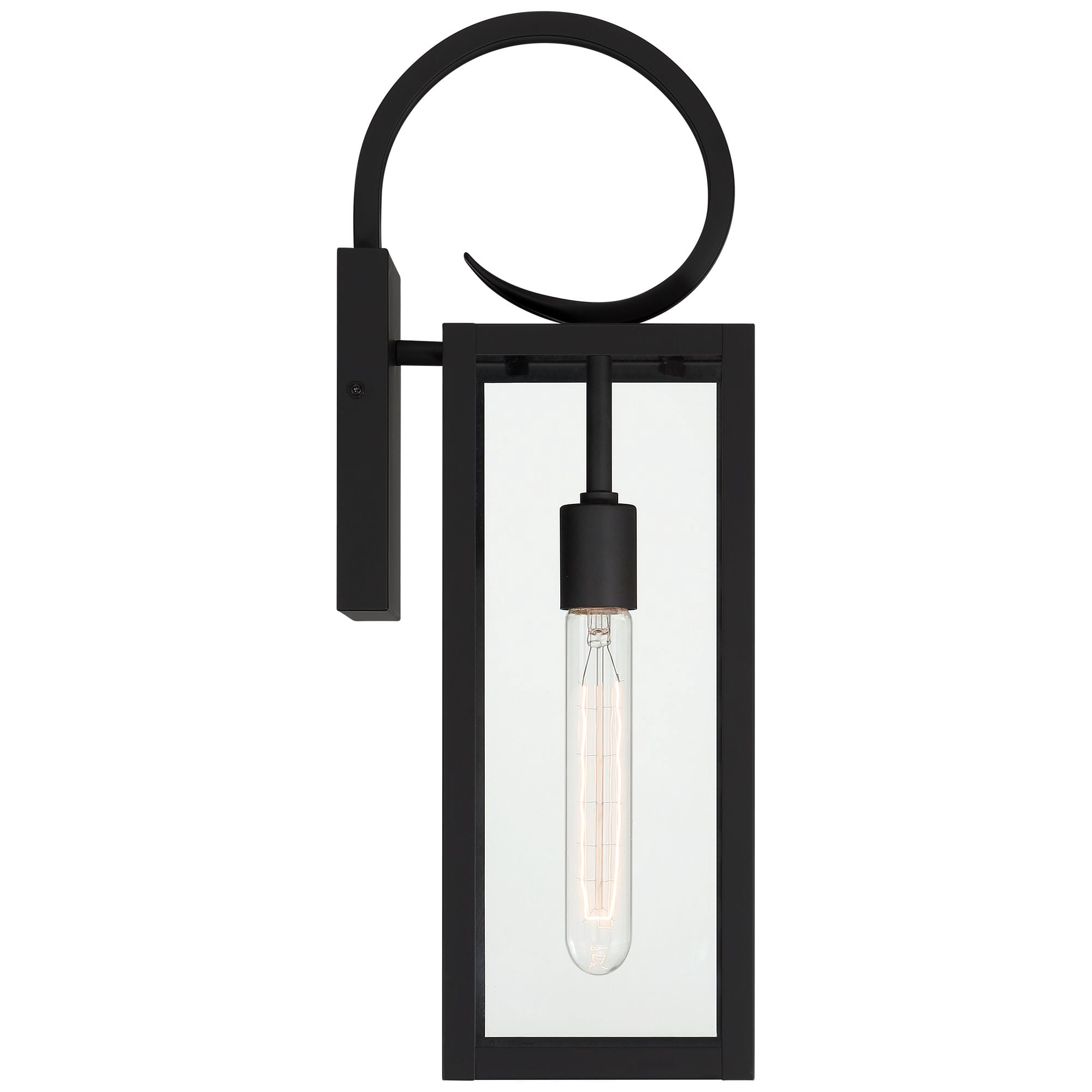 John Timberland Mira 21" High Farmhouse Rustic Lantern Outdoor Wall Light Fixture Mount Porch House Edison Bulb Black Finish