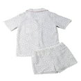 thumbnail image 3 of Women 2PCS Pajama Set  Solid Color/Dot/Striped Short Sleeve Top  Short Pants, 3 of 6