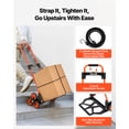 thumbnail image 6 of VEVOR Stair Climbing Cart, 120 lbs Stair-Climbing Capacity, Portable Folding Trolley Cart with Telescoping Handle, 6 Wheels and 2 Bungee Cords, Stair Climber Dolly for Home, Groceries, Warehouse, 6 of 10