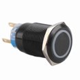 thumbnail image 2 of Interruptor De Botón Impermeable Negro Autoblocante LED De 12-24V 19 Mm Con Terminales De Cobre, Duradero E Impermeable, 2 of 7