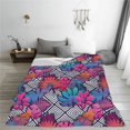 thumbnail image 5 of Pofeuu Tropical Leaves Print Ultra-Soft Micro Fleece Blanket,for Bed Or Sofa,All Season Throw Blankets Flannel Blanket-80"x60", 5 of 7