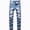 Blue, variant on Jeans for Men Slim Fit 42/30 New Fashion Have Pockets Button Zipper Personality Denim Trend Jeans