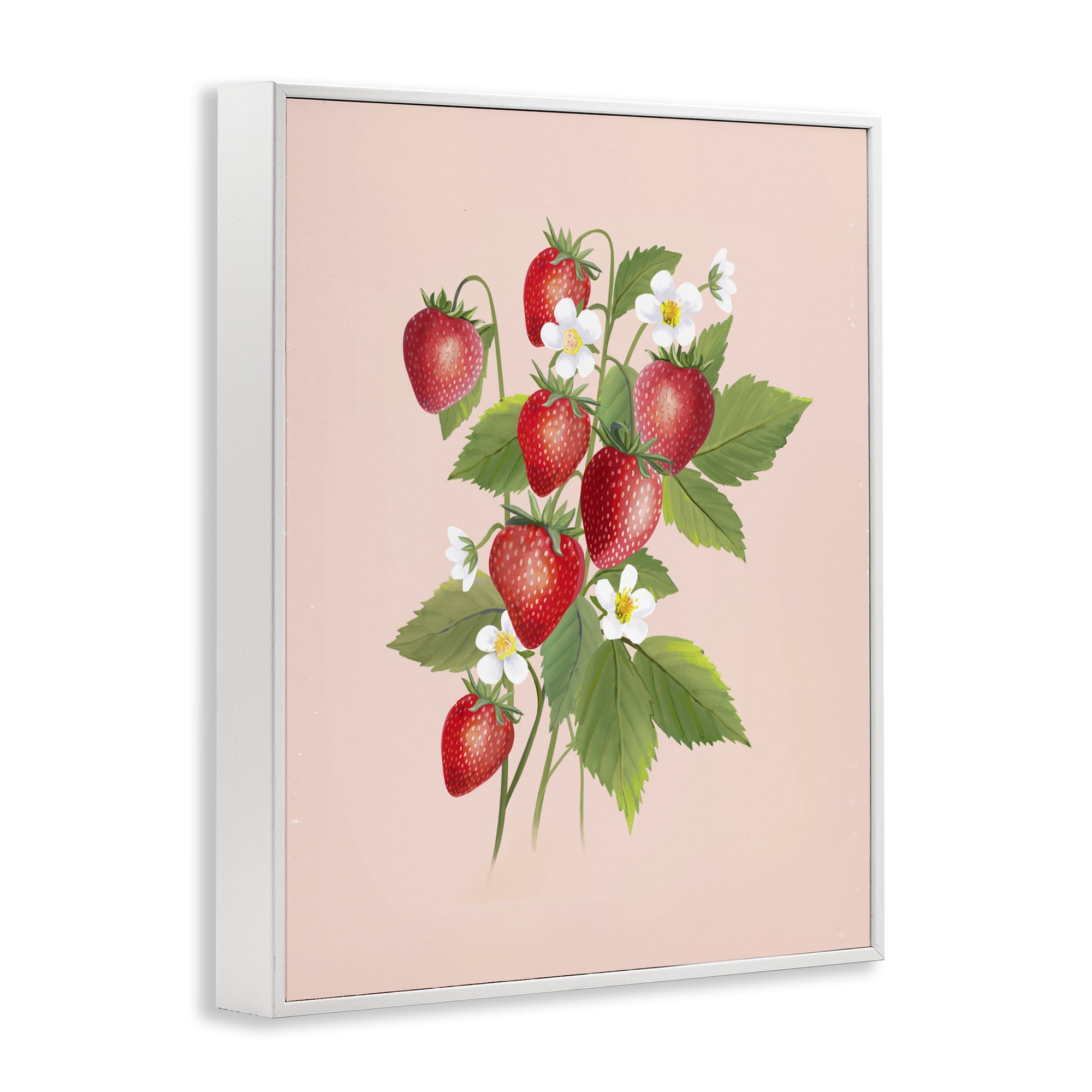 Stupell Industries Cottage Garden Strawberries White Framed Giclee Art, design by Diane Neukirch