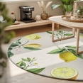 thumbnail image 4 of Summer Fruit 3FT Round Area Rugs Watercolor Yellow Lemon Rustic Farmhouse Leaves Soft Small Round Rug Non-Slip, Ultra-Thin Indoor Circle Carpet for Bedroom Entryway Kitchen Bathroom, 4 of 9