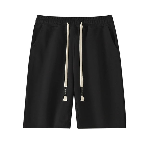 pstuiky Hombres bajos, Pantalones cortos de verano para hombre, informales y cómodos, con bolsillo y cintura elástica y cordón ajustable. Pantalones cortos de entrenamiento