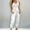 White, variant on YHAJDS Women Summer Outfit Set 2 Piece Sleeveless Solid Linen Crewneck Tank Top Drawstring Pants