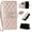 Rosegold, variant on Compatible with iPhone 15 Case with Card Holder Crossbody Wrist Strap PU Leather Flip Case with Magnetic Clasp Kickstand Heavy Duty Protective Wallet Phone Case for Girls Women, Green