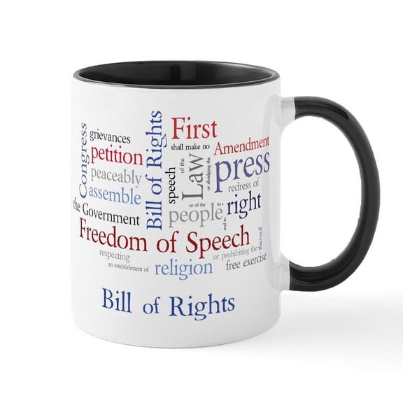 CafePress - Freedom Of Speech First Amendment Mug - 11 oz Ceramic Mug - Novelty Coffee Tea Cup