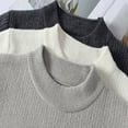 thumbnail image 3 of hotojiny Men's Crew Neck Knit Sweater Soft Classic Solid Color Pullover Loose Fit Warm Casual Base Layer Winter Autumn Streetwear, 3 of 3