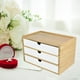 thumbnail image 3 of Cajón de almacenamiento de escritorio de bambú, tijeras, suministros premium para estudio, baño, blanco Tres capas blancas, 3 of 9