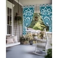 thumbnail image 4 of nqOlkjepod Outdoor Curtains for Patio Waterproof, Teal Boho Outdoor Privacy Panels Grommet, Ethnic Chic Rustic Abstract Floral Aesthetic Blackout Outside Curtains for Porch/Cabana 54"x95", 2 Panels, 4 of 8