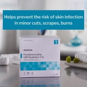 McKesson Swabstick with Povidone Iodine - Topical Antiseptic for Wound Care, 50 Sticks, 1 Pack