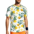 thumbnail image 2 of T Shirt For Men Oranges Pattern Gym Beach Green Leaf Fruit Print Retro T-Shirts Novelty Tshirt For M, 2 of 7