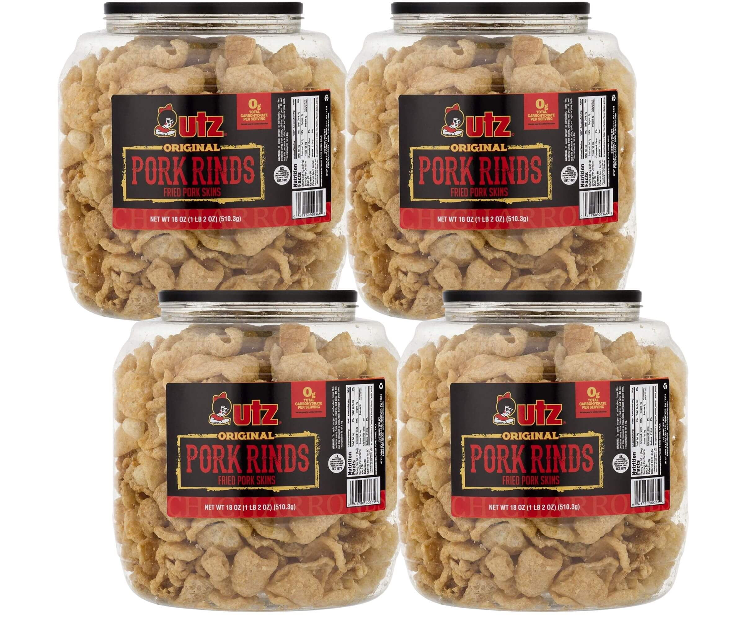 Utz Original Pork Rinds Keto Friendly, Zero Carbs Snack 510g/18oz