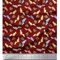 thumbnail image 1 of Soimoi Poly Georgette Fabric Dot,Leaves & Fox Animal Print Fabric by the Yard 42 Inch Wide, 1 of 1