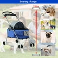 thumbnail image 4 of Dkelincs Dog Stroller Folding Cat Stroller Pet Strollers for Small Dogs & Cats with Cup Holder, Blue, 4 of 8