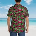 thumbnail image 4 of Pofeuu Graffiti Tape Print Hawaiian Shirt for Men Sleeves Casual Button Down Summer Beach Dress Shirts T-Shirts,XX-Large, 4 of 7
