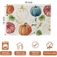 thumbnail image 4 of Ensemble de 4 Sets de Table Citrouille Colorée d'Automne, Sets de Table de Salle à Manger Aquarelle Bleue de l'Action de Grâce, Décorations Rustiques en Coton Lin Lavables d'Automne 12 x 18 Pouces, 4 of 6