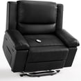 thumbnail image 1 of Ourlova 22 Inch PU Leather Power Lift Recliner Chair - Heat and Massage Black (Compact Standard Style), 1 of 8