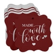 thumbnail image 3 of Inkdotpot Real Silver Foil Made With Love Wedding Tags Favor Bracket Shape Hang Pack Of 100 Paper Tags, 3 of 7
