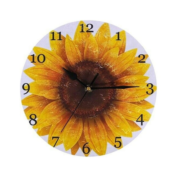 Binwennn Cooking Items for The Blind Digital Watch Kids Room Kids Toothbrush Timer Wooden Sunflower Wall Clock Round Battery Operated Clock Hanging Clock