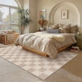 thumbnail image 4 of BERTHMEER 8'x10' Area Rugs for Living Room Dining Room Bedroom Farmhouse Office Large Geometric Modern Checkered Carpets Non Slip Machine Washable Rugs,Brown, 4 of 6