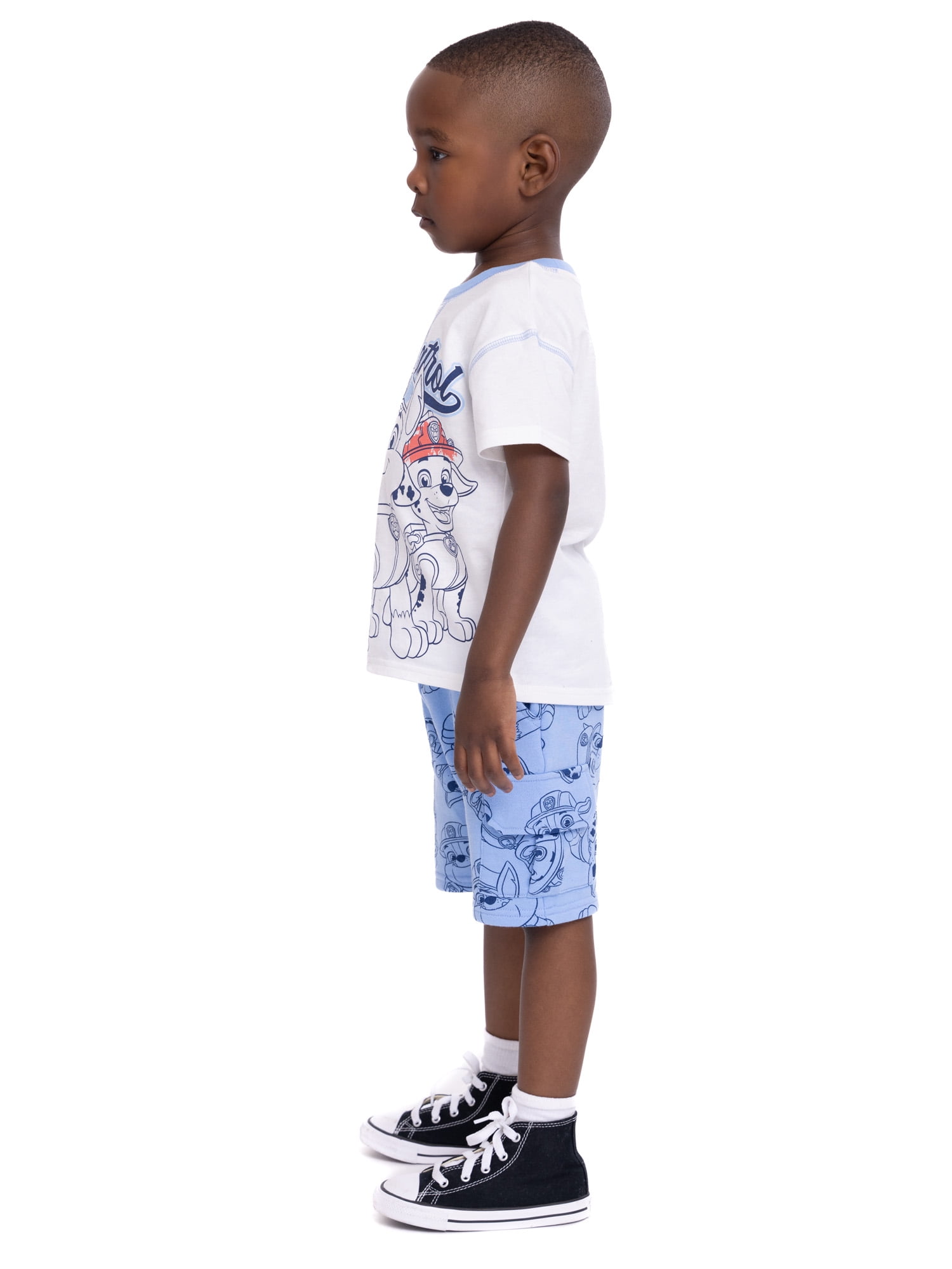 PAW Patrol 2-piece Toddler Boy Cotton Colorblock Tee and Solid Shorts Set