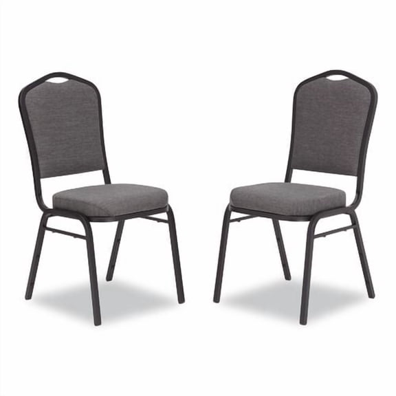 9300 Series Deluxe Upholstered Stack Chair, Fabric, Supports 500 lb,19" Seat Ht, Nat Graystone Seat/ | Bundle of 2