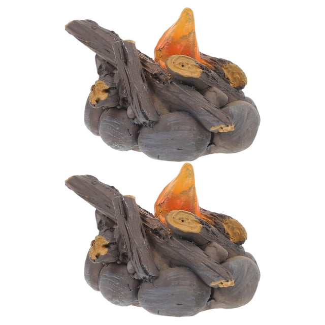 OUNONA 2 Pcs Foyer Miniature Faux Feu de Camp Modèle Résine Couleurs Assorties pour Décorations de Maison Thème de Fête Déco