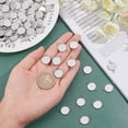 thumbnail image 2 of 100pcs 12mm Stainless Steel Cabochon Connectors Settings Pendant Cabochons Trays Bezel Trays Round Cabochon Links for Jewelry Making 19.5x14x2mm Hole 2mm, 2 of 9