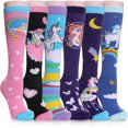 thumbnail image 1 of ORUYROP Girls Knee High Socks Cartoon Animal Patterns Cotton Over Calf Socks, 1 of 6