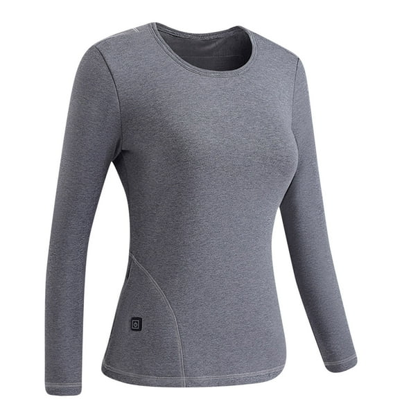 Kyusrd Offres d'Été pour Patio Extérieur! Femme Dos Intelligent Fièvre Tricoté Garde au Chaud sous-Vêtements Chauffants à Manches Longues Blouse Tops