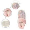 thumbnail image 6 of Wovix Women's Sequin Slippers Comfort Memory Foam House Slippers Plush Lining Bedroom Shoes for Indoor Outdoor Trendy Shoes Pink 41, 6 of 7