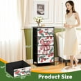 thumbnail image 2 of 4 Drawer Vertical Storage Dresser cherries flower bows transparent with Wood Top Fabric Pull Drawers, 2 of 8